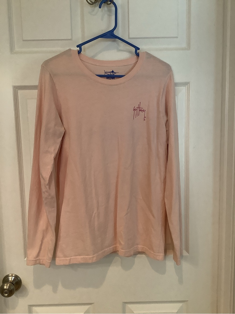 Guy Harvey Light Pink Tee with Blue Marlin Logo